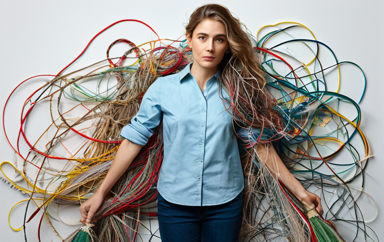 **

"A designer surrounded by tangled threads, meticulously untangling them, representing problem-solving. The scene should include design elements like color swatches and sketches. Fully clothed, appropriate attire, safe for work, perfect anatomy, natural proportions, professional, high quality"

**